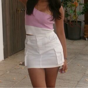 White cargo skirt